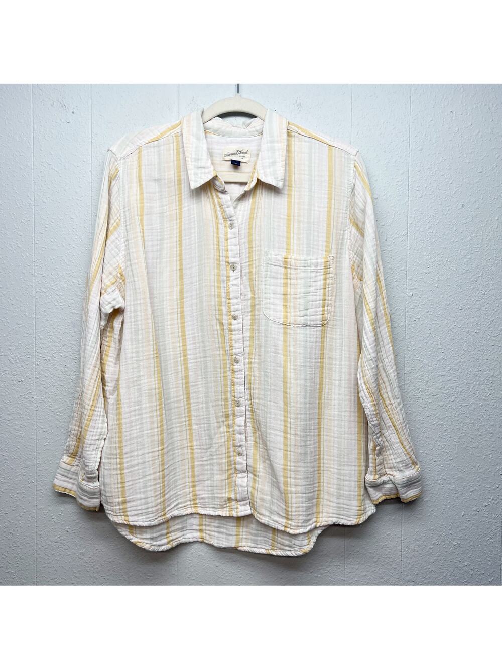 Universal Thread Gauzy Button Front Shirt Womens XXL Breathable 100% Cotton